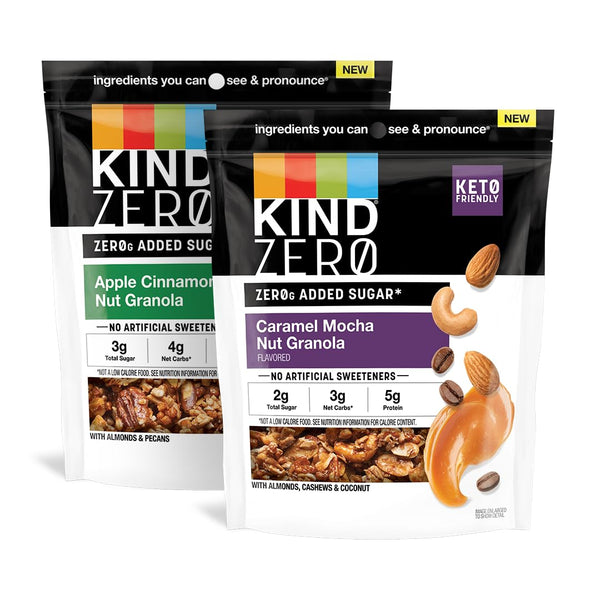 KIND Zero Added Sugar Granola Variety Pack, Gluten Free, Low Sugar, Keto