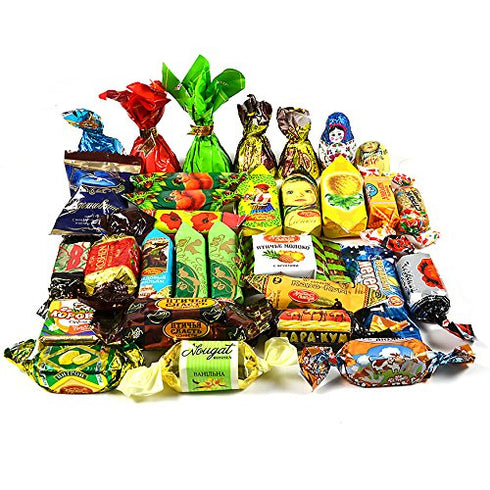 (1 Lb) Back To USSR Chocolate, Caramel, Jelly, Fudge, & Taffy Candy Mix {Assortment Of The Most Popular Russian