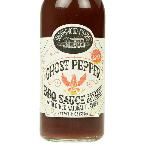 Brownwood Farms Ghost Pepper Spicy Hot Bourbon BBQ Sauce, 14 Ounces