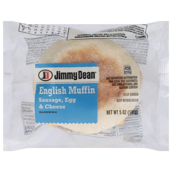 Jimmy Dean , Individually Wrapped Fully Cooked Sausage, Egg And Cheese Muffin, 5 oz.