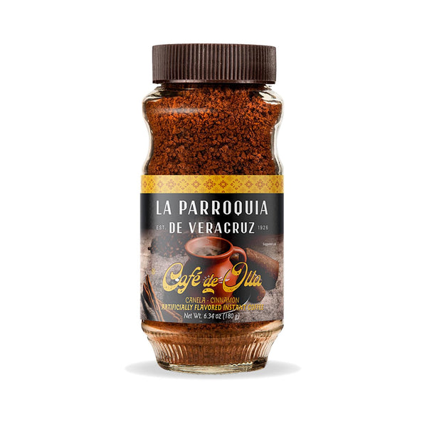 LA PARROQUIA DE VERACRUZ Pot Coffee 6.34 oz, Soluble Granulated Coffee with Caramelized Sugar, Cinnamon, Piloncillo,