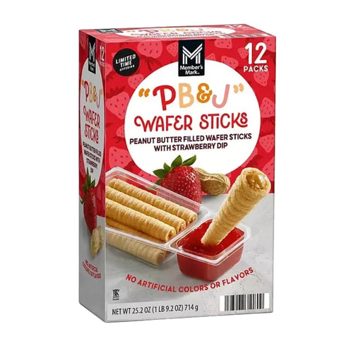 Generic Peanut Butter & Jelly Wafer Sticks, 2.1 oz, 12 Count (25.2 Ounce