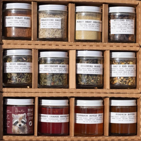 12 4 4 4 Set Seasonal Sampler of Artisanal Goods | Jams & Jellies, Tea Blends, and Culinary Blends | Chef Gift