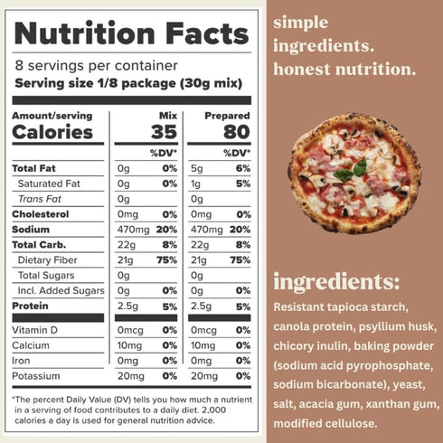 0g 0g 8.4oz, Pack 1 Scotty's Everyday - Keto Pizza Crust Mix - Net carbs, Added Sugar, Gluten-Free, High Fiber - No Nut
