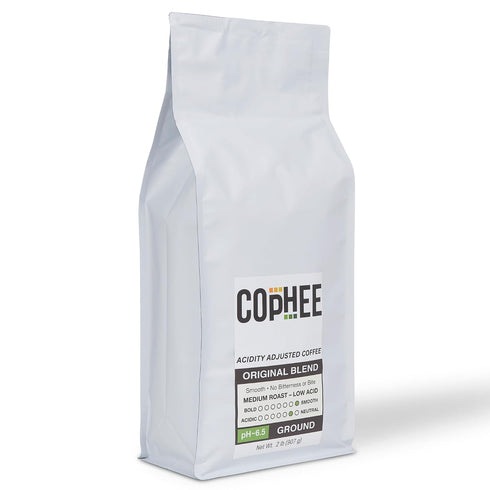 COpHEE Low Acid Coffee Original Blend Bulk Pack Ground Medium Roast Smooth Non-GMO