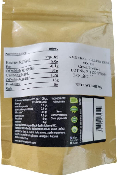 Iconsgr 90 80gr Organic Peeled Black Garlic Aged FULL Days, Vegan, GMO Free, Gluten Free