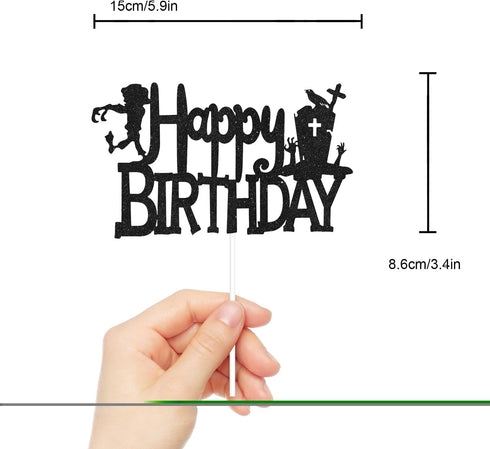 Happy Halloween Spooky Zombies Birthday Cake Topper - Cartoon Kids Halloween Party Decoration