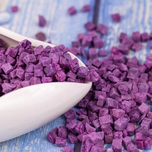 WEIJUEJIYI 150g (5.29oz) Diced Purple Potato Original Dehydrated Vegetables, Natural Food Coloring, No Added, Crisp