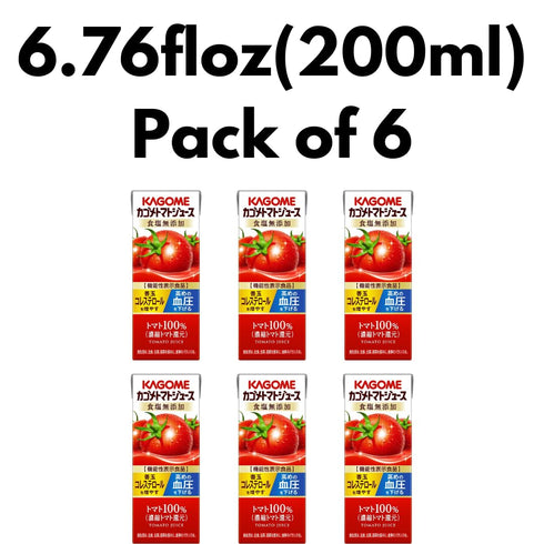 6.76floz(200ml) Pack 6 100% Kagome Tomato Juice No Salt Of Tomato