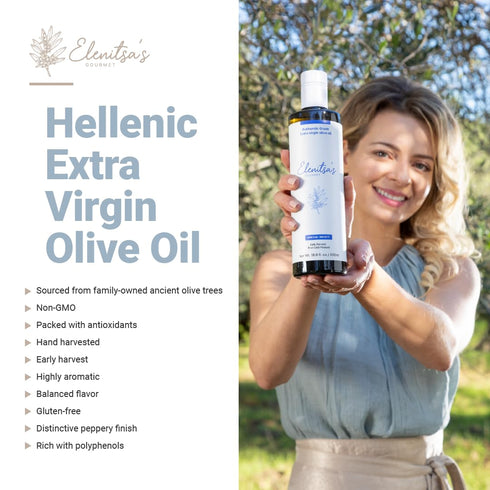 ELENITSA'S GOURMET Elenitsa's Special Select Greek Gourmet Extra Virgin Olive Oil - Perfect for Sauteing, Grilling