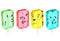 Hotlix Assorted Lollipop Sucker - Pack of 4 - Blueberry, Apple, Banana, Watermelon