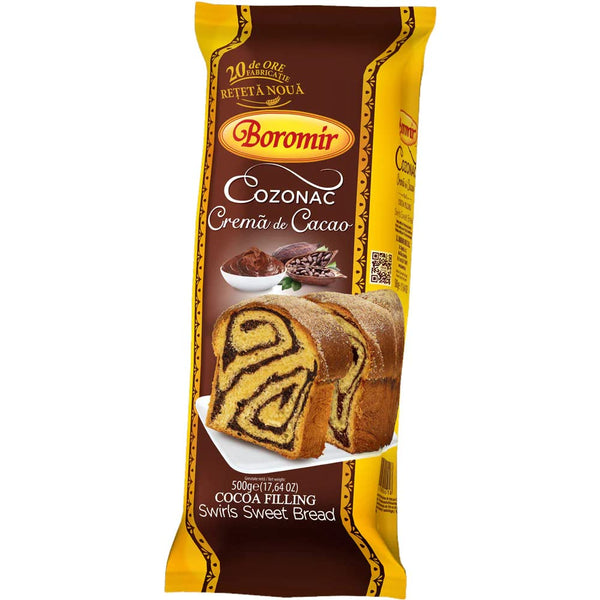 Boromir - Cozonac with Cocoa Filling Swirl Sweet - Bread 450 g