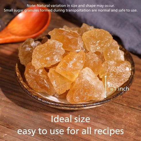 Premium Yellow Rock Sugar for Pho & Tea - Natural Cane Crystal Rock Sugar Sweetener for Vietnamese Soup, Tea, Coffee
