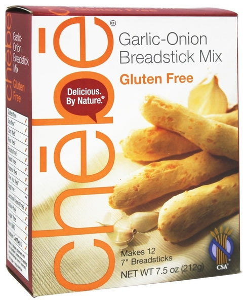 Chebe 7.5-Ounce (Pack 8) Bread Sticks Mix, Garlic & Onion, Gluten Free, Bags