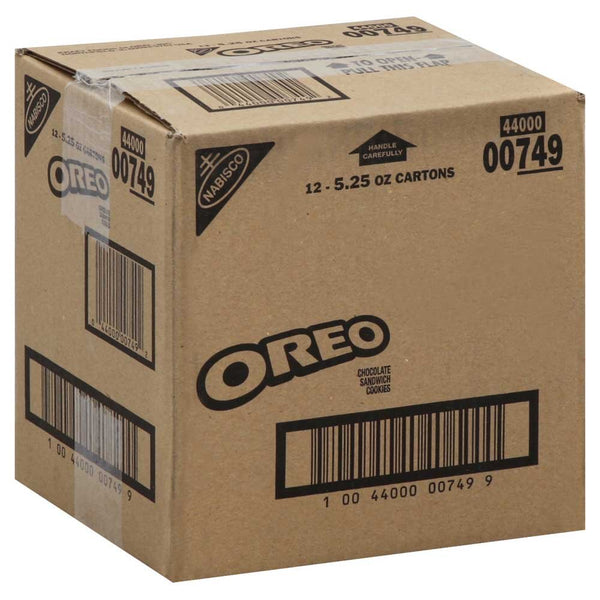 Mondelez International Kraft Nabisco Oreo Chocolate Cream Sandwich Cookies, 5.25 Ounce -- 12 per