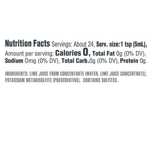 Ingrilli 100% 4 Oz (Pack 24) Lime Juice from Concentrate, Fl Squeeze Bottles