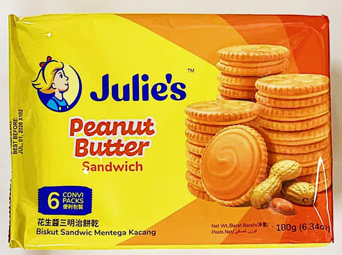 Generic Cookies,(6 Packs), 6.34 oz (180g), 2 Pack Peanut Butter Sandwich Convi