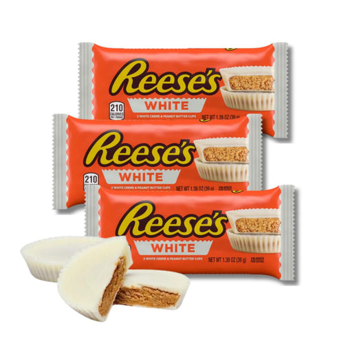 Pack 3 1.5 oz. Reese White - of - White Chocolate Covered Peanut Butter Cups - Full Size