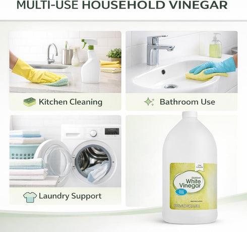 Generic Distilled White Vinegar, Multipurpose Liquid for Cooking, Cleaning and Household Use, Clear Vinegar for Kitchen