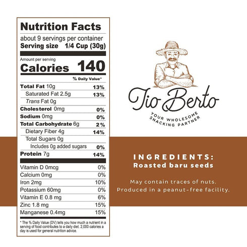 Tio Berto 1.5 24 oz Pack, Keto Baru Nuts Roasted Pound Value Exotic Gluten Free Snacks | Premium Wild Supernuts