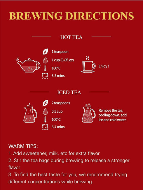 16oz GLDNT Organic Black Tea Loose Leaf, Natural Organic Black Tea, Full-bodied & Mellow Taste, Caffeinated, Hot & Iced