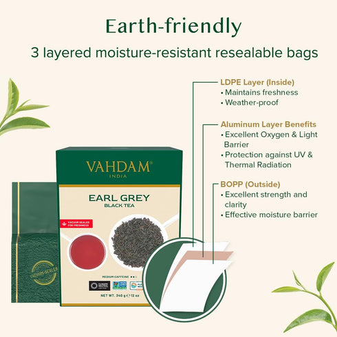170+ (340g/12oz) 100% VAHDAM, Earl Grey Tea Loose Leaf Cups Citrusy & Delicious Black Tea blended with Natural Oil