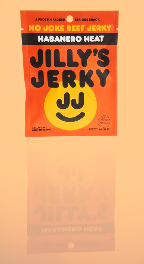 Jilly's Jerky (6 PACK) Habanero Heat Hand Crafted Small Batch Artisan High Protein Clean Ingredients Meat Snack School