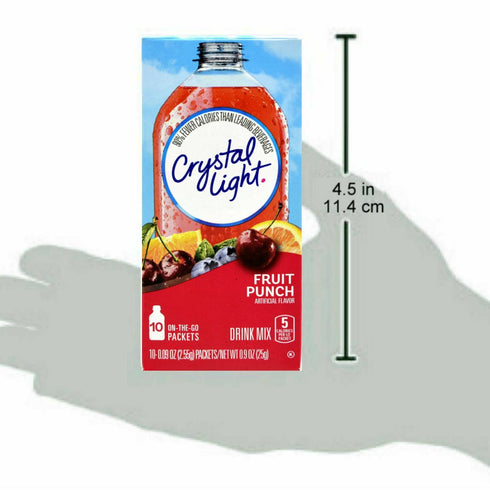 10-Count (Pack 12) Crystal Light On The Go Fruit Punch Drink Mix, Boxes