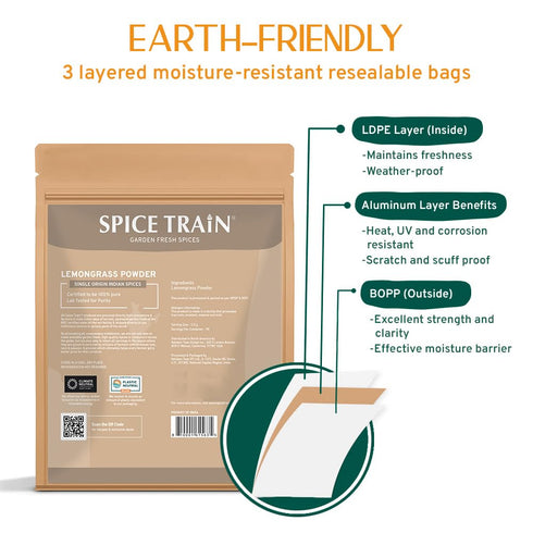 SPICE TRAIN Lemongrass Powder, 226g/8oz Non-GMO, Gluten Free for Cooking, Smoothies, Tea