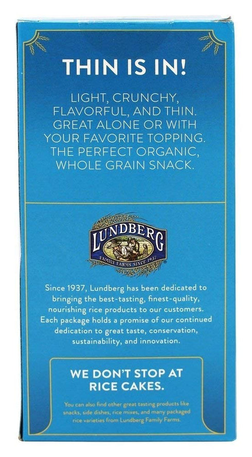 6 Oz Lundberg Organic Thin Stackers, Brown Rice, Lightly Salted, Thin Rice Cakes, Gluten-Free, Vegan, Healthy Snacks