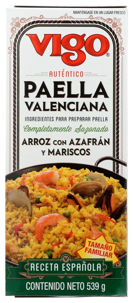 19 (Pack 1)) Vigo Authentic Paella Valenciana, Yellow Rice & Seafood Dinner, Spanish Recipe (Yellow Rice & Seafood