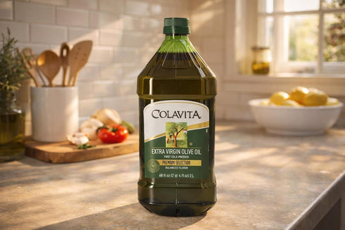 68 Oz Premium Selection Extra Virgin Olive Oil, - First Cold Pressed, Ideal for Roasting, Baking, Dressings - Imported