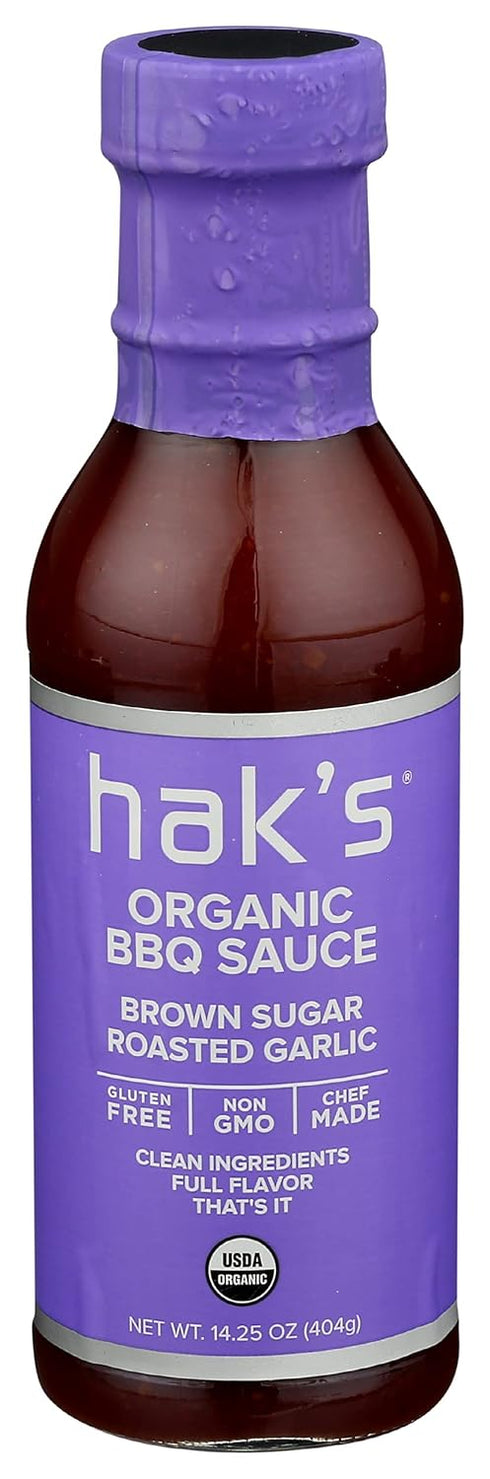 HAKS Organic Brown Sugar Roasted Garlic BBQ Sauce, 14.25 oz