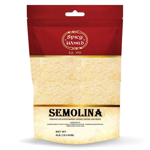 Spicy World Semolina Flour 8 LB - Premium USA Grown Semolina Flour for Pizza,