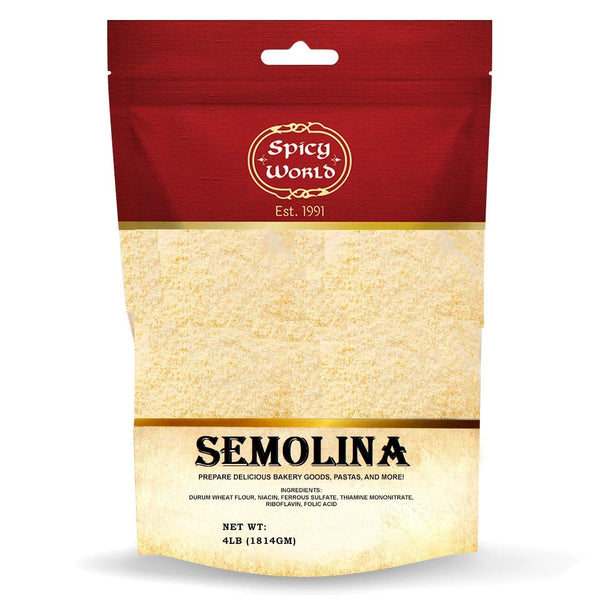 Spicy World Semolina Flour 8 LB - Premium USA Grown Semolina Flour for Pizza,