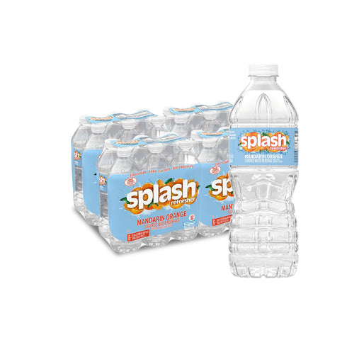 SPLASH REFRESHER Flavored Water Beverage, Mandarin Orange Flavor, 16.9 Fl Oz Plastic