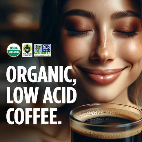 Brewers,16 VitaCup Perfect Low Acid Coffee Pods, USDA Organic & Fair Trade, Mycotoxin Free, Dark Roast Guatemala Single