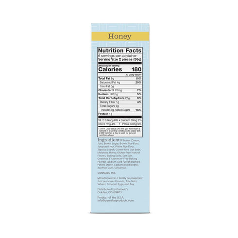 7.5 (Pack 6) Pamela's Traditional Honey Grahams, Gluten Free, Ounces