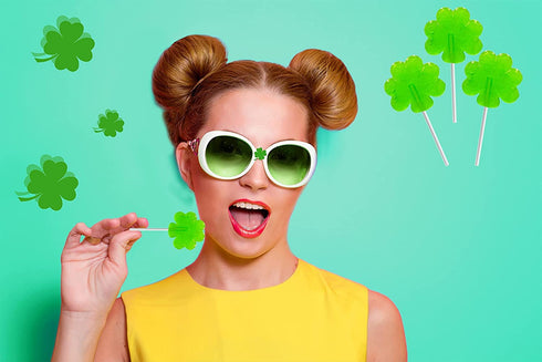500-Pack 8-Gram (500-Pack) St. Patrick's Day Green Shamrock Lollipops, Individually Wrapped Green Apple Flavor