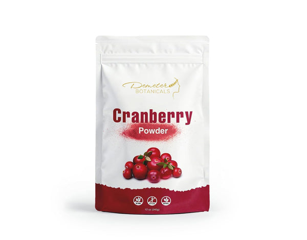 Demeter Botanicals Cranberry Fruit Powder, 12 Ounce, Great for Drinks, Baking and Smoothies, Cold-Pressed,