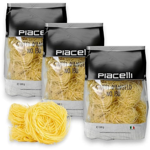 Piacelli Angel Tufts Pasta- Angel Pasta Made from Durum Wheat With Rich Taste