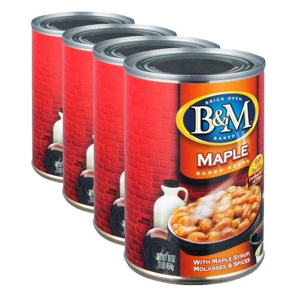 B&M Baked Beans, Real Maple Flavor, 16 Ounce (Pack of 4)