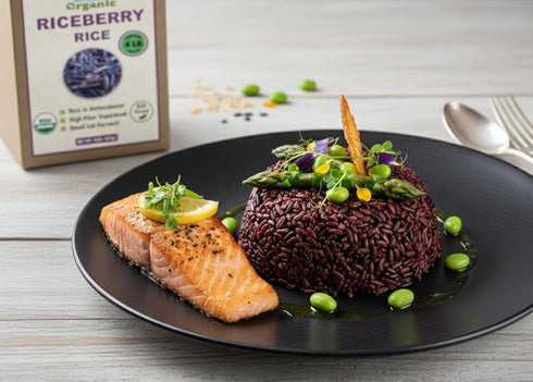4 LB Organic Riceberry Rice - Purple Thai Black Jasmine Rice - USDA Certified - Premium Freshness - Small Lot Harvest