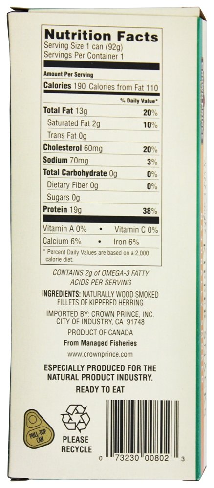 3.25 Crown Prince, Kipper Snacks Low Salt, Ounce