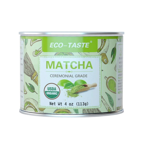 Organic Matcha Green Tea Powder - 4oz (113g) Tin, 100% Natural & Pure, Ceremonial Grade, No Additives