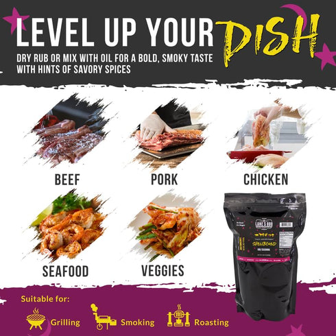 Spellbound 2 Lbs Lane's Pork Rub Seasoning, All-Natural BBQ Seasoning Rib Rub, Premium Butt Rub Seasoning & Sweet BBQ