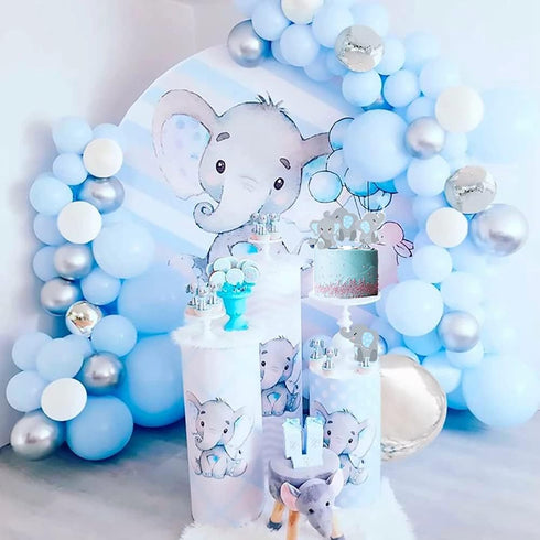 48pcs Blue Elephant Cupcake Toppers, Double Sided It is A Boy Picks for Elephant Theme Birthday Party Supplies