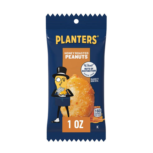 10 1 oz Packs, Pack 6 Planters Honey Roasted Peanuts, ct Box