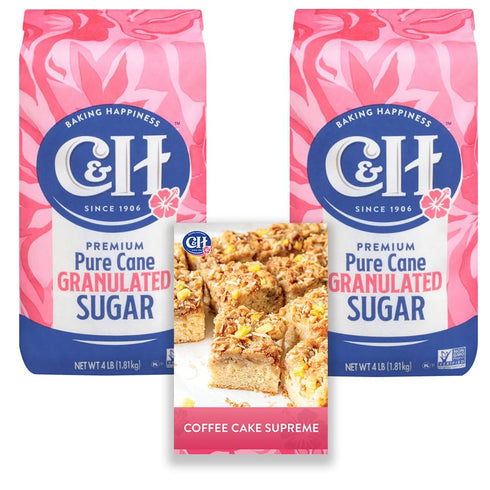 C&H Granulated Sugar, 4 lb Bag of Premium Pure Cane Sugar (Pack