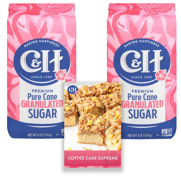 C&H Granulated Sugar, 4 lb Bag of Premium Pure Cane Sugar (Pack